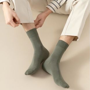 Socks men's mid-calf cotton black stockings autumn and winter new deodorant sweat-absorbent business simple all-match cotton men's socks