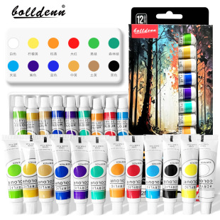Cross Border 12 ml Propylene Pigment 12 Color Hose Pigment suit Children DIY Painting Pigment Boxed Pigment Factory