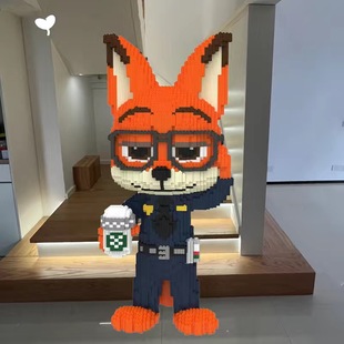 Cross-Border Zootopia Oversized Nick Fox Rabbit Oversized Violent Bear Building Blocks Large Particle Building Block Ornaments