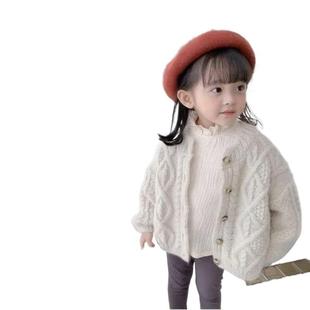 2024 Spring and Autumn New Knitted Coat Boys and Girls Sweater Women's Treasure Sweater Girl's Korean Style Twist Cardigan Top