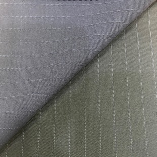 Bamboo fiber elastic wool worsted suit fabric# striped fabric# work uniform fabric Women's Small suit