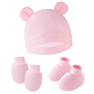 Foreign trade European and American newborn hat anti-scratch gloves foot cover baby hat baby fetal cap 8327