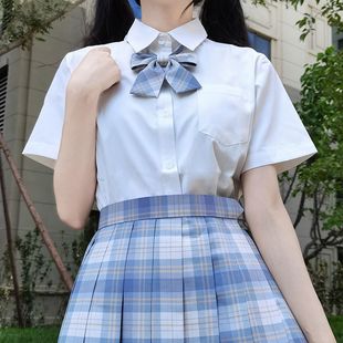New JK Uniform Japanese Basic All-match Short-sleeved Long-sleeved Corner Breasted Short Shirt Top Women's Black and White Shirt