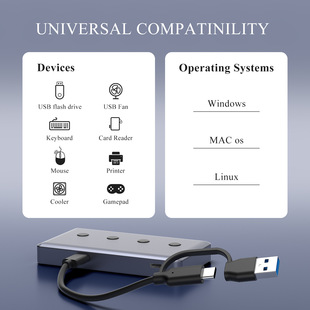 USB3.2 док-станция Независимый ключ делитель многопорный док 10G концентратор USB HUB внешний источник питания