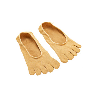 Factory supply five-finger socks Women's Boat socks invisible solid color cotton moisture wicking breathable silicone toe socks toe socks