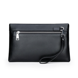 Men's Handbag First Layer Cowhide Clutch Bag Soft Leather Envelope Bag New Simple Fashion Clip Bag Business Clutch Bag for Men