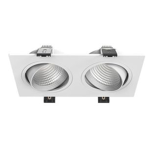 Double Head Spotlight Embedded Led Bucket Dare Lamp Double Hole Living Room Away Hallway COB ceiling Rectangular Grille Downlight