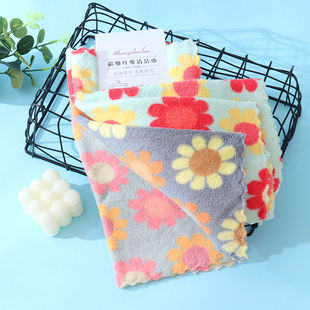 Coral fleece printed cloth square towel 30*30 kitchen special household cleaning utensils towel children's small towel