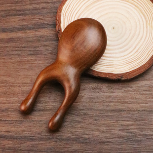 Multi-functional four-in-one sandalwood massage comb scalp hair loss head therapy scraping dredge meridians face eye sandalwood comb