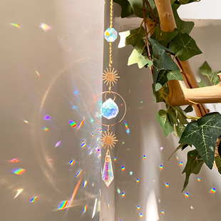 Modern Simple Fashion Small Ornaments Balcony Garden Home Pendant Sun Catcher Bedroom Rainbow Stone Pendant Wind Chimes