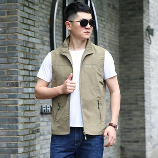 Spring and Autumn Men's Thin Fishing Vest Outdoor Leisure Young and Middle-aged Photography Waistcoat Vest Jacket