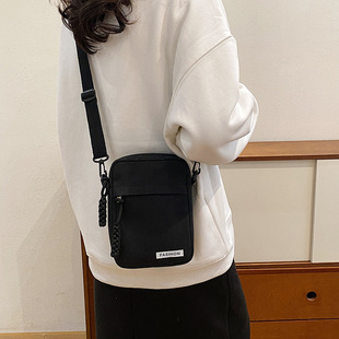 Korean style western style small square bag mobile phone bag new spring canvas solid color commuter fashion casual shoulder messenger bag