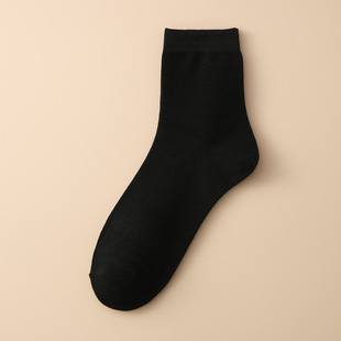 Socks Men's Autumn and Winter Cotton Socks Pure Cotton Mid-tube Socks Boneless Sweat Absorbing Breathable Men's Casual Pure Cotton Solid Color Mid-tube Socks