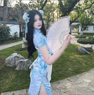 Китайский маленький шеф-повар Lolita Японский костюм фартук горничной Lolita Новый китайский костюм платья cheongsam