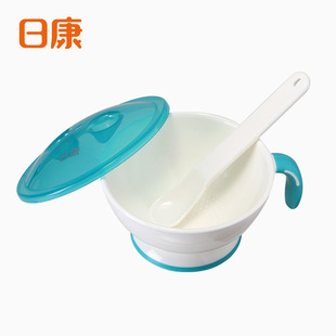 Children's Feeding Bowl Set with Lid Grinding Bowl Spoon Tableware Baby Food Bowl Sucker Supplies Baby Grinding Bowl
