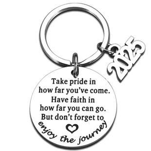 2025 new class of graduation season stainless steel key chain with scroll opening ceremony gift