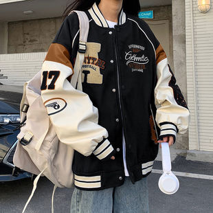 American Baseball Suit Women's Spring and Autumn High Street Embroidered Coat Girls Students Ins Trendy Loose Niche