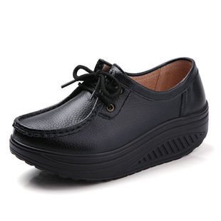 2024 Autumn Rocking Shoes Women's Shoes Casual sneaker Women's Frosted Leather Soft Sole Women's Single-layer Shoes Platform Shoes