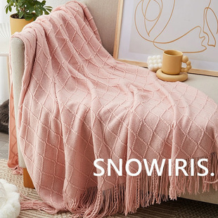 Vintage Simple Bed Tail Towel Homestay Bed Flag Cover Hotel Bed High-end Decorative Internet Celebrity Light Luxury Jacquard Tassel