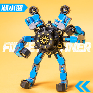 Cross-border explosions luminous mechanical gyro fingertip gyro face-changing toy octopus robot luminous gyro