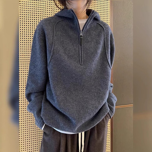 American Style Lazy Style Double-Sided German Velvet Hoodie Women's New 2024 Explosions Fashion Western Style Small High Sense