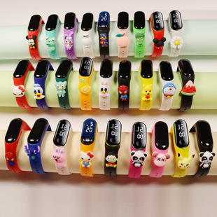 Primary School students mini LED touch screen children doll cartoon electronic watch cute plastic waterproof sports bracelet
