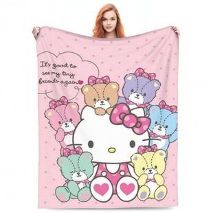 Трансграничная фланелевая милая Hello Kitty мультфильм серия Sanrio может быть односторонней и двойной размер покрытого одеяла