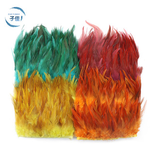 Factory direct wholesale chicken feather clothing accessories accessories cock hair red pointed cloth belt 10-15cm color diy