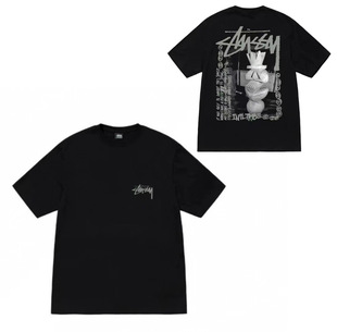 Foreign Trade Stussy Stusi Heavy Short-sleeved T-shirt Flower Crown Love Casual Loose American Couple Dress for Women
