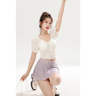 New ladies split skirt two-piece girl small fresh conservative slim beach hot spring holiday swimsuit wholesale