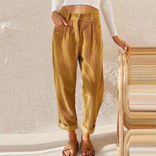 Cross-border Women's Corduroy Pants 2023 New Loose Casual Fashion Design Sense Fried Street Women's Pants Trendy