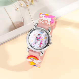 Children's new cute cartoon pattern silicone racket watch quartz watch girl