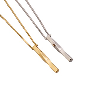 Japanese and Korean Taigang vacuum electroplating Chanel style couple twisted square stick polished pendant ins autumn and winter sweater chain