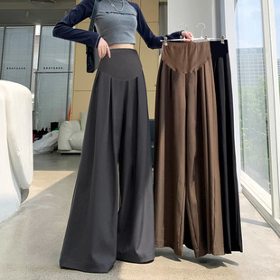 New pregnant women autumn and winter clothing fashion classic casual wide leg thin floor pants sense suit pants pregnant women pants skirt