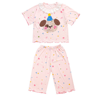 Girls Pajamas Girls Summer Thin Modal Baby Girl Air Conditioning Clothes Separates Suit Summer Children's Home Clothes