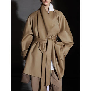 Rongtai Loose Profile Elegant Fashionable Coat for Small Women 2025 Spring New Lace-up Slim Lazy Jacket