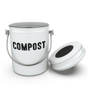Home kitchen countertop metal trash can sealed odor-proof compostable stainless steel trash can