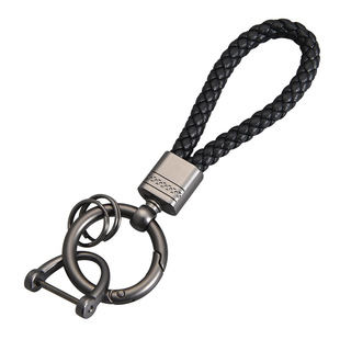 Car Keychain Women Men's High-end Leather Braided Car Key Pendant Cute Exquisite Creative Key Chain Ornament BV