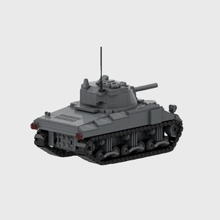 Строические блоки MOC, совместимые с моделью танка Lego 154436 M4 Sherman Второй мировой войны, сборка детских пазлов через границу