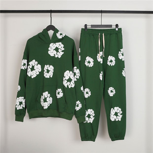 Модный бренд D T Kanye из пенопласта Kapok High Street, свободная махровая толстовка с капюшоном, мужской костюм для пар
