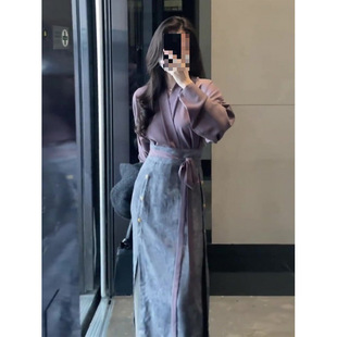 Hanfu Новая китайская женская юбка с конским лицом в китайском стиле весной 2025 года