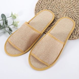 Factory Direct Hotel Homestay Slippers Home Hospitality Travel Thickened Non-slip Linen Disposable Slippers