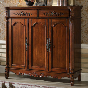 American solid wood shoe cabinet 0.8 meters 1 meters 1.2 meters European solid wood retro shoe cabinet entrance entrance hall shoe change cabinet