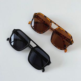 Double beam multi-color aviator sunglasses female high-end sense of the ruffian handsome Korean version of the big face slim sunglasses men can be distributed direct sales