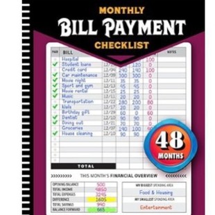 Monthly Bill Payment Checklist Список ежемесячных платежей по счетам