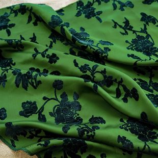 [Folding Branch Peony] New Herren Silk Cheongsam Imitation Clear dress Fabric New Chinese Vest Velvet Jacquard Fabric