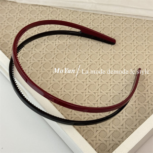 Korean-style Simple Contrast Color Double-style Non-slip Toothed Headband for Going Out Daily All-match Hair Stamp Small Fresh Design Headband
