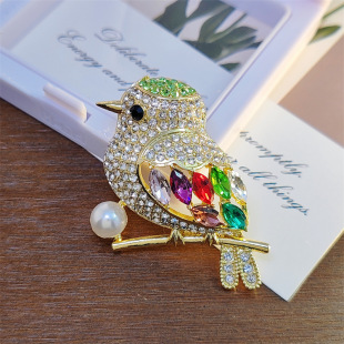 Magpie bird brooch high-end cute delicate corsage anti-light high-level sense of personality suit color pin accessories