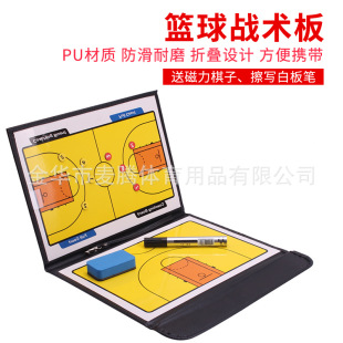 Three-fold basketball tactical board basketball game training coach tactical command teaching board tactical sand plate send board eraser