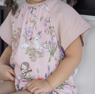 One Button Short Sleeve Nightgown Spring and Summer Thin Baby Bamboo Fiber Nightgown Children's Nightgown Home Clothes Sleeping Bag One-piece Clothes